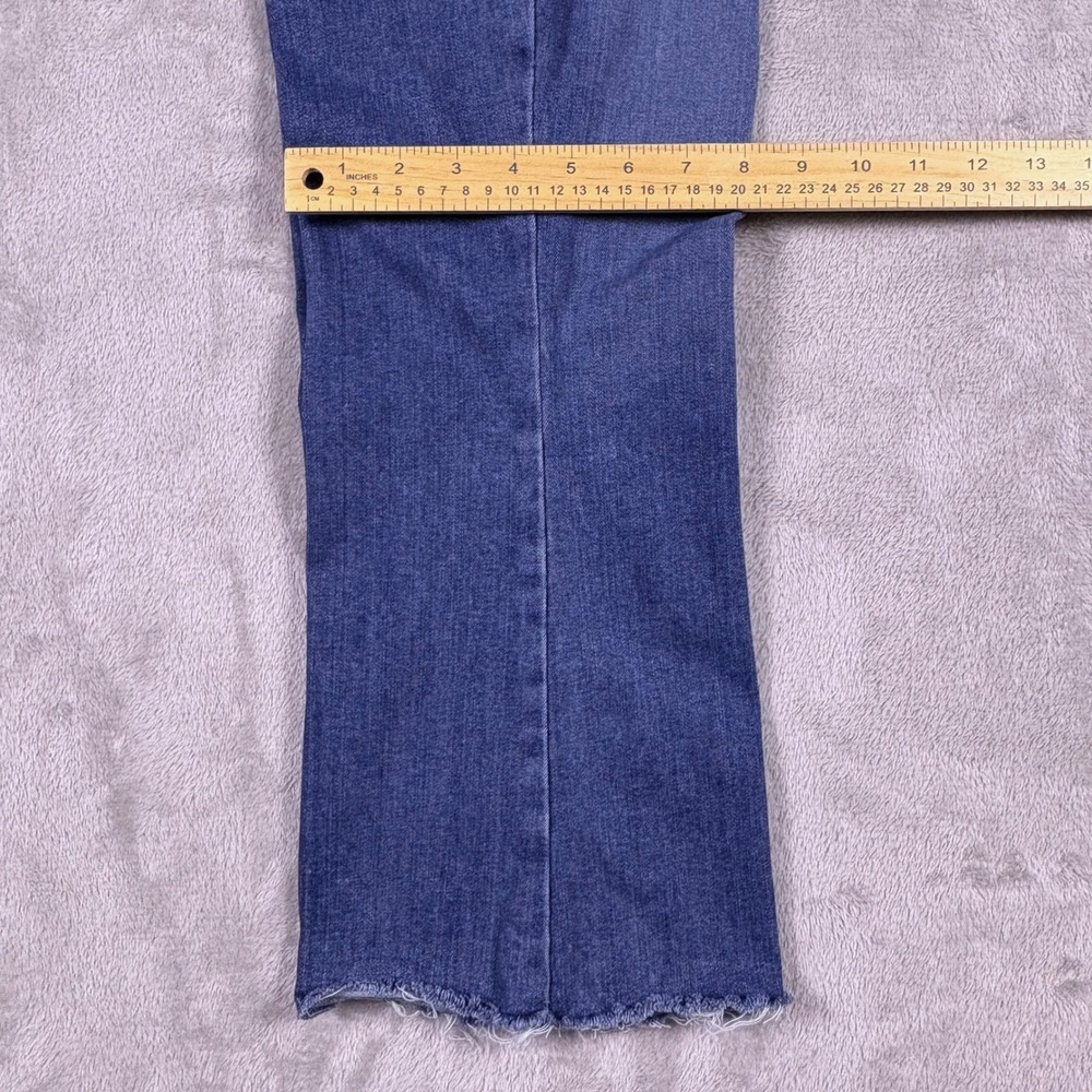 PAIGE Rory Crop Flare Jeans Blue‎ Distressed Raw Hem Size 31 (Msr 32x25) - Picture 14 of 15